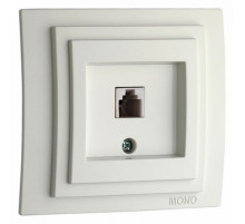 Розетка телефонная Rj45 Cat3 Mono Electric Despina-Larissa белый 500-001925-124
