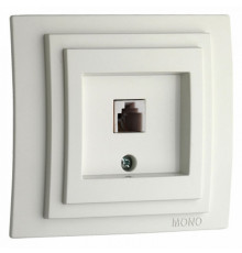 Розетка телефонная Rj45 Cat3 Mono Electric Despina-Larissa белый 500-001925-124