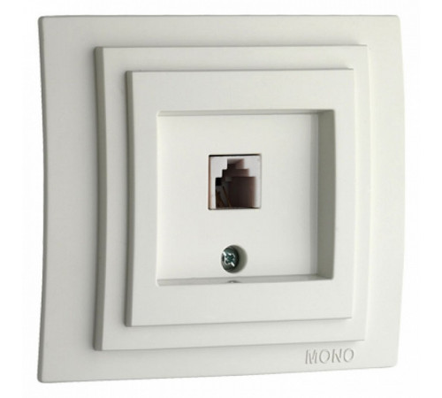 Розетка телефонная Rj45 Cat3 Mono Electric Despina-Larissa белый 500-001925-124