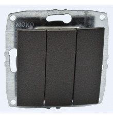Выключатель трехклавишный Mono Electric Despina-Larissa 10А 250В графит 500-002022-114