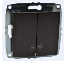 Выключатель двухклавишный проходной Mono Electric Despina-Larissa 10А 250В графит 500-002023-111
