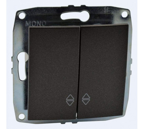 Выключатель двухклавишный проходной Mono Electric Despina-Larissa 10А 250В графит 500-002023-111