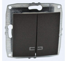 Выключатель двухклавишный с подсветкой Mono Electric Despina-Larissa 10А 250В графит 500-002025-103