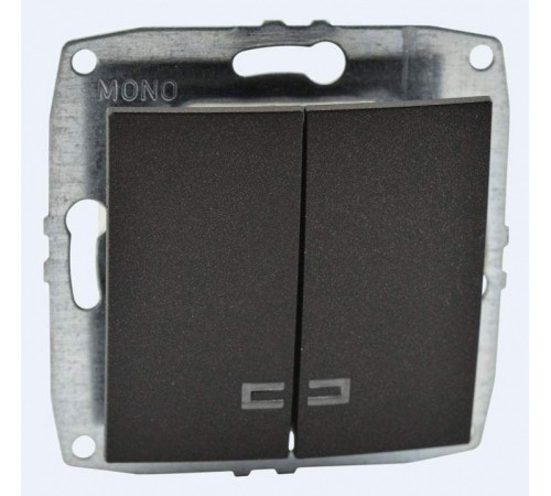 Выключатель двухклавишный с подсветкой Mono Electric Despina-Larissa 10А 250В графит 500-002025-103
