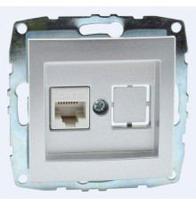 Розетка компьютерная Rj45 Cat6 Mono Electric Despina-Larissa серебро 500-002105-125