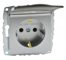 Розетка с заземлением с крышкой Mono Electric Despina-Larissa 16А 250В серебро 500-002121-118