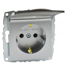 Розетка с заземлением с крышкой Mono Electric Despina-Larissa 16А 250В серебро 500-002121-118