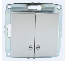 Выключатель двухклавишный проходной Mono Electric Despina-Larissa 10А 250В серебро 500-002123-111
