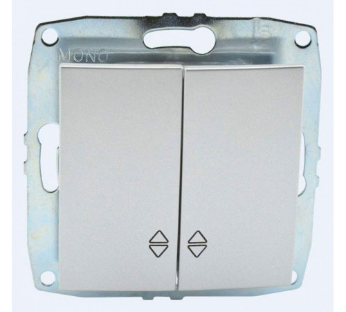 Выключатель двухклавишный проходной Mono Electric Despina-Larissa 10А 250В серебро 500-002123-111