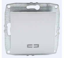 Выключатель одноклавишный с подсветкой Mono Electric Despina-Larissa 10А 250В серебро 500-002125-101