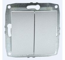 Выключатель двухклавишный Mono Electric Despina-Larissa 10А 250В серебро 500-002125-102