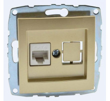 Розетка компьютерная Rj45 Cat6 Mono Electric Despina-Larissa титан 500-002205-125