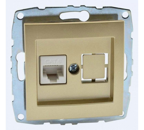Розетка компьютерная Rj45 Cat6 Mono Electric Despina-Larissa титан 500-002205-125 Розетка компьютерная Rj45 Cat6 Mono Electric Despina-Larissa титан 500-002205-125