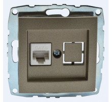 Розетка компьютерная Rj45 Cat6 Mono Electric Despina-Larissa бронза 500-002305-125