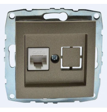 Розетка компьютерная Rj45 Cat6 Mono Electric Despina-Larissa бронза 500-002305-125
