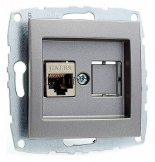 Розетка компьютерная Rj45 Cat6 Mono Electric Despina-Larissa антрацит 500-002405-125