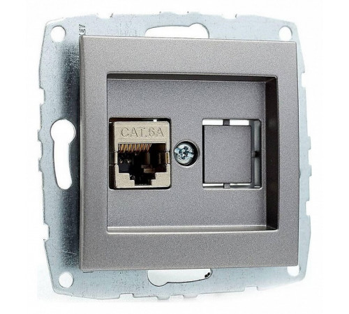 Розетка компьютерная Rj45 Cat6 Mono Electric Despina-Larissa антрацит 500-002405-125 Розетка компьютерная Rj45 Cat6 Mono Electric Despina-Larissa антрацит 500-002405-125