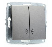 Выключатель двухклавишный проходной Mono Electric Despina-Larissa 10А 250В антрацит 500-002423-111