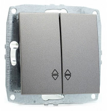 Выключатель двухклавишный проходной Mono Electric Despina-Larissa 10А 250В антрацит 500-002423-111