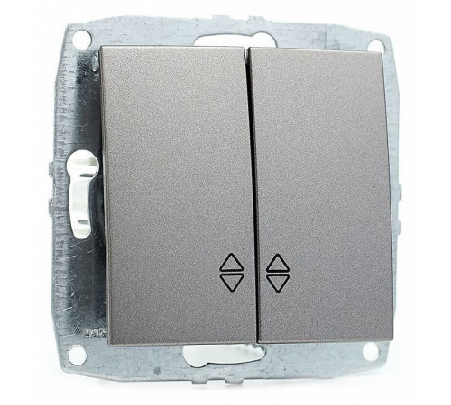 Выключатель двухклавишный проходной Mono Electric Despina-Larissa 10А 250В антрацит 500-002423-111
