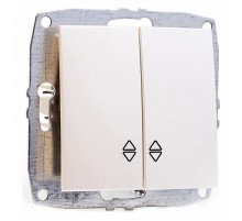 Выключатель двухклавишный проходной Mono Electric Despina-Larissa 10А 250В жемчуг 500-002523-111