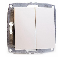 Выключатель двухклавишный Mono Electric Despina-Larissa 10А 250В жемчуг 500-002525-102