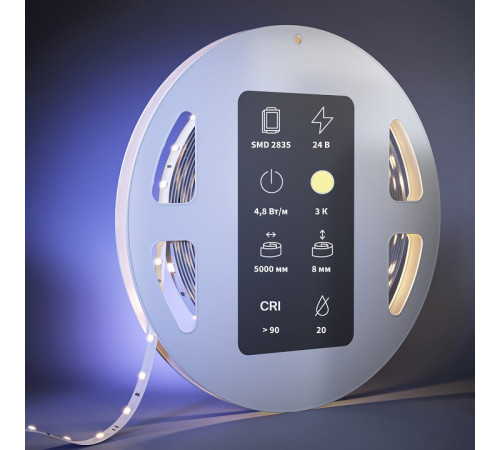 Светодиодная лента Maytoni Led Strip 24В 2835 4,8Вт/м 3000К 5м IP20 201009 Светодиодная лента Maytoni Led Strip 24В 2835 4,8Вт/м 3000К 5м IP20 201009