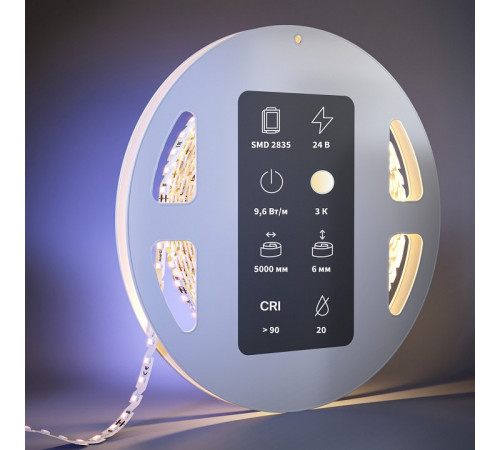 Светодиодная лента Maytoni Led Strip 24В 2835 9,6Вт/м 3000К 5м IP20 201137 Светодиодная лента Maytoni Led Strip 24В 2835 9,6Вт/м 3000К 5м IP20 201137