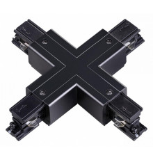 Коннектор X-образный Novotech track black 3phase 135053