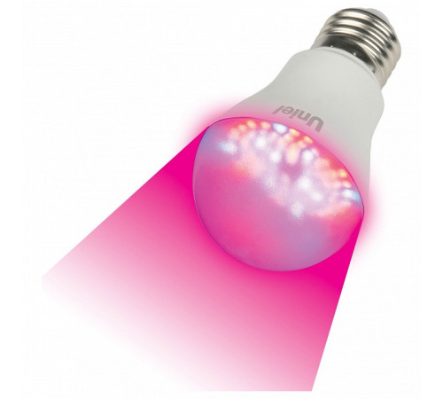 Лампа светодиодная для растений (09645) Uniel E27 9W прозрачная LED-A60-9W/SP/E27/CL ALM01WH