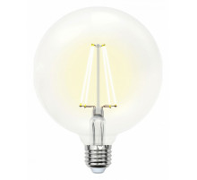 Лампа светодиодная филаментная (10534) Uniel E27 10W 3000K прозрачная LED-G125-10W/WW/E27/CL PLS02WH