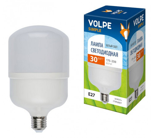 Лампа LED сверхмощная (10811) Volpe E27 30W (260W) 4500K LED-M80-30W/NW/E27/FR/S Лампа LED сверхмощная (10811) Volpe E27 30W (260W) 4500K LED-M80-30W/NW/E27/FR/S