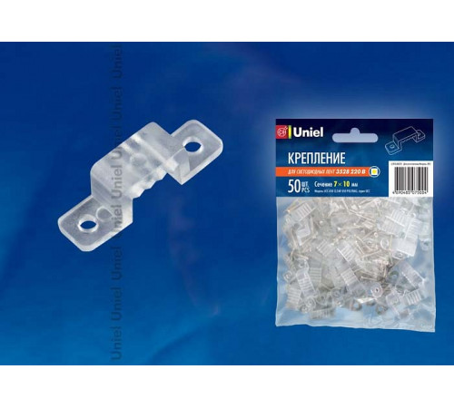 Крепление для светодиодной ленты (10833) Uniel UCC-K10 Clear 050 Polybag Крепление для светодиодной ленты (10833) Uniel UCC-K10 Clear 050 Polybag