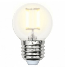 Лампа светодиодная филаментная (UL-00000302) Uniel Е27 6W 3000K матовая LED-G45-6W/WW/E27/FR PLS02WH