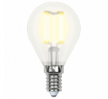 Лампа светодиодная филаментная (UL-00000303) Uniel E14 6W 3000K матовая LED-G45-6W/WW/E14/FR PLS02WH