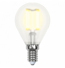 Лампа светодиодная филаментная (UL-00000303) Uniel E14 6W 3000K матовая LED-G45-6W/WW/E14/FR PLS02WH