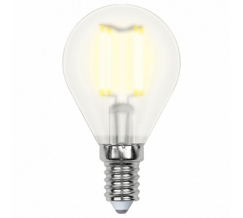 Лампа светодиодная филаментная (UL-00000303) Uniel E14 6W 3000K матовая LED-G45-6W/WW/E14/FR PLS02WH