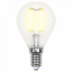 Лампа светодиодная филаментная (UL-00000303) Uniel E14 6W 3000K матовая LED-G45-6W/WW/E14/FR PLS02WH