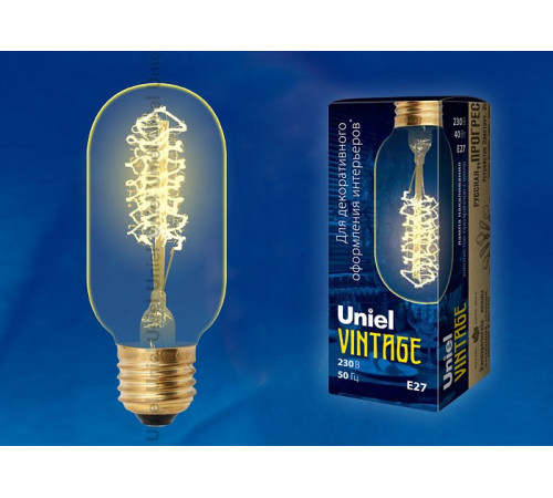 Лампа накаливания (UL-00000486) Uniel E27 40W золотистая IL-V-L45A-40/GOLDEN/E27 CW01