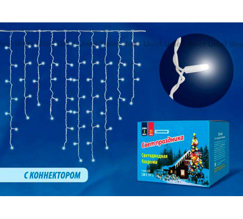 Уличная светодиодная гирлянда (UL-00001367) Uniel бахрома 230V белый ULD-B3010-200/SWK White IP67 Уличная светодиодная гирлянда (UL-00001367) Uniel бахрома 230V белый ULD-B3010-200/SWK White IP67