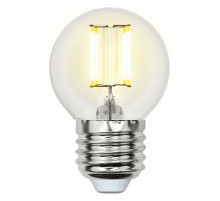 Лампа светодиодная филаментная (UL-00001370) Uniel E27 6W 4000K прозрачная LED-G45-6W/NW/E27/CL PLS02WH