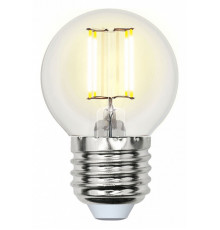Лампа светодиодная филаментная (UL-00001370) Uniel E27 6W 4000K прозрачная LED-G45-6W/NW/E27/CL PLS02WH