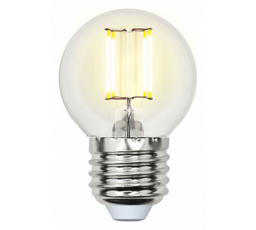 Лампа светодиодная филаментная (UL-00001370) Uniel E27 6W 4000K прозрачная LED-G45-6W/NW/E27/CL PLS02WH
