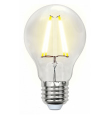 Лампа светодиодная филаментная (UL-00001372) Uniel E27 8W 4000K прозрачная LED-A60-8W/NW/E27/CL PLS02WH