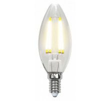 Лампа светодиодная филаментная (UL-00001373) Uniel E14 6W 4000K прозрачная LED-C35-6W/NW/E14/CL PLS02WH