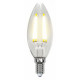 Лампа светодиодная филаментная (UL-00001373) Uniel E14 6W 4000K прозрачная LED-C35-6W/NW/E14/CL PLS02WH