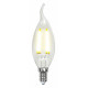 Лампа светодиодная филаментная (UL-00001374) Uniel E14 6W 4000K прозрачная LED-CW35-6W/NW/E14/CL PLS02WH