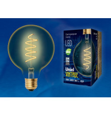 Лампа светодиодная филаментная (UL-00001818) Uniel E27 4W 2250K прозрачная LED-G95-4W/GOLDEN/E27/CW GLV21GO