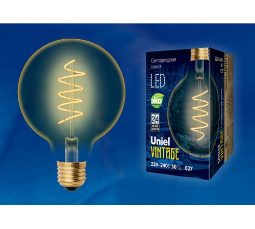 Лампа светодиодная филаментная (UL-00001818) Uniel E27 4W 2250K прозрачная LED-G95-4W/GOLDEN/E27/CW GLV21GO Лампа светодиодная филаментная (UL-00001818) Uniel E27 4W 2250K прозрачная LED-G95-4W/GOLDEN/E27/CW GLV21GO