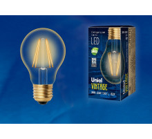 Лампа светодиодная филаментная (UL-00002355) Uniel E27 6W 2250K прозрачная LED-A60-6W/GOLDEN/E27 GLV21GO